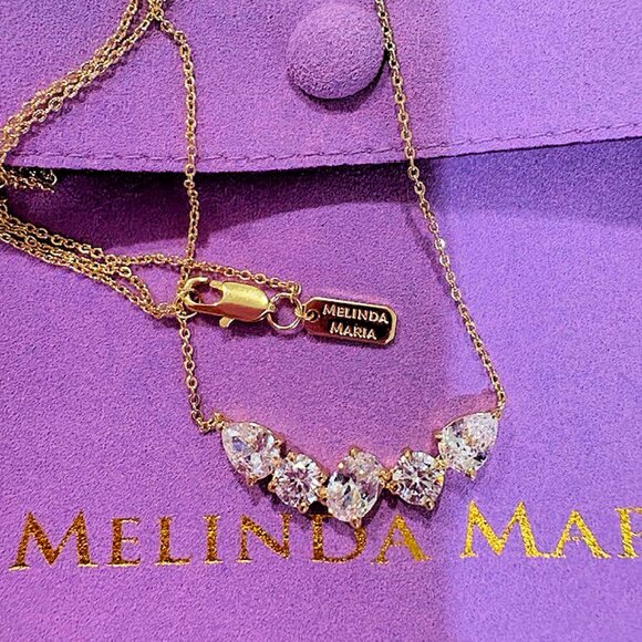 Melinda Maria Jewelry - Melinda Maria Five Diamondette Gold Necklace
